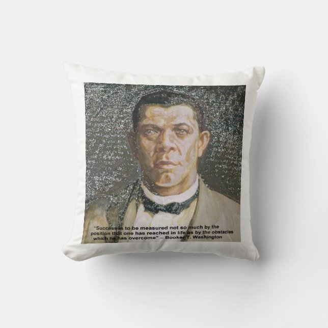 Almohada de Algodón con Cita de Booker T Washingto (Anverso)