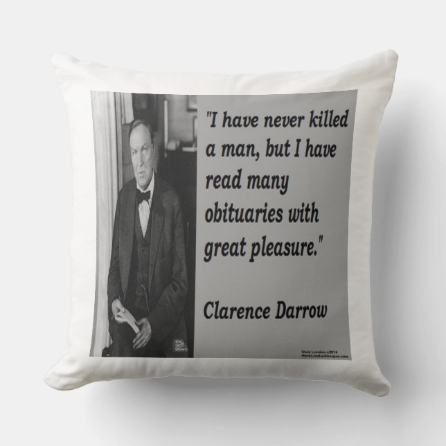 Almohada de Algodón con Clarence Darrow y Cita Fam (Anverso)