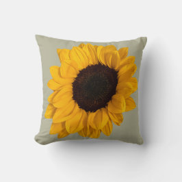 Almohada de algodón con foto de girasol