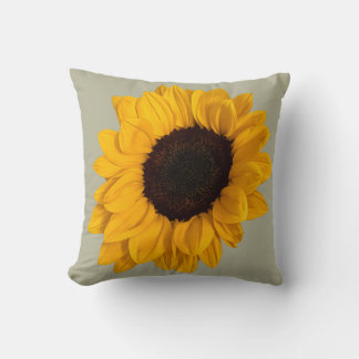 Almohada de algodón con foto de girasol