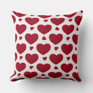 Almohada de Algodón con Patrón Clásico de Corazón 