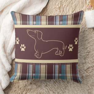 Almohada de algodón Dachshund de plástico marrón d
