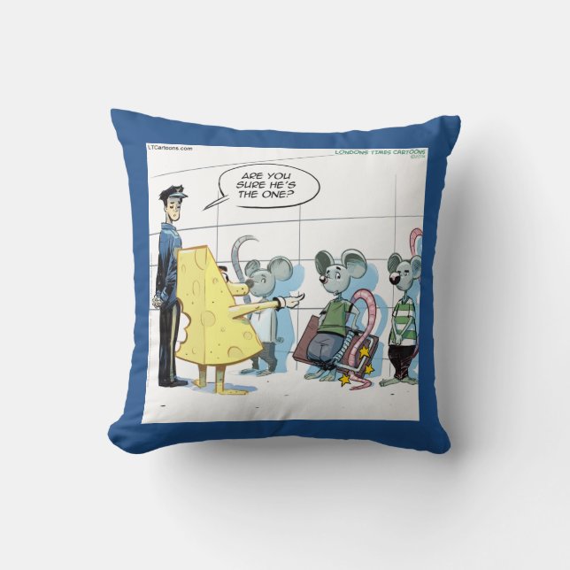 Almohada de Algodón de Crímenes de Ratón Divertido (Anverso)