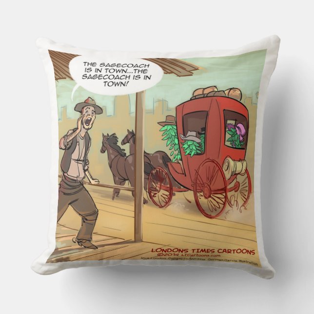 Almohada de Algodón Divertida de Sabio Herbal Entr (Anverso)