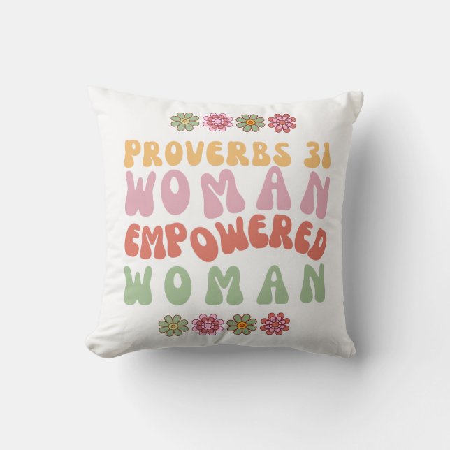 Almohada de Algodón Frase Mujer Empoderada Proverb (Anverso)