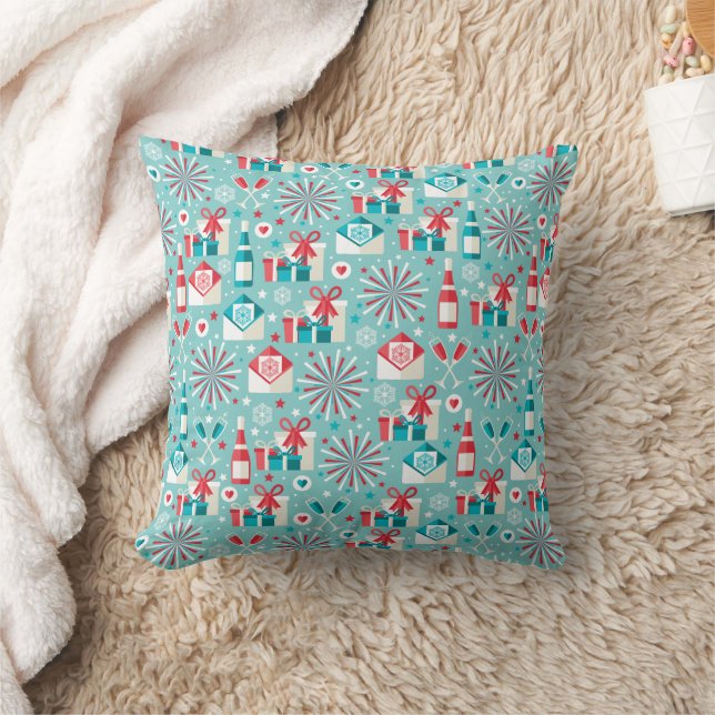 Almohada de Algodón para Fiestas Retro, 16" x 16" (Manta)