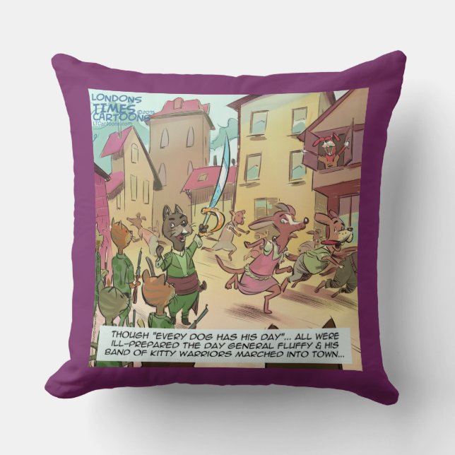 Almohada de Algodón para Lanzar Perro Divertido de (Anverso)