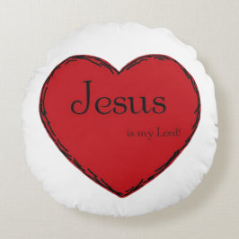 almohada de algodón redondo con corazón