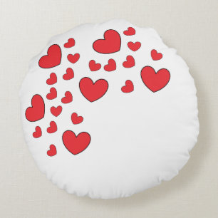 almohada de algodón redondo con corazón