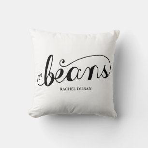 almohada de alubias de caligrafía