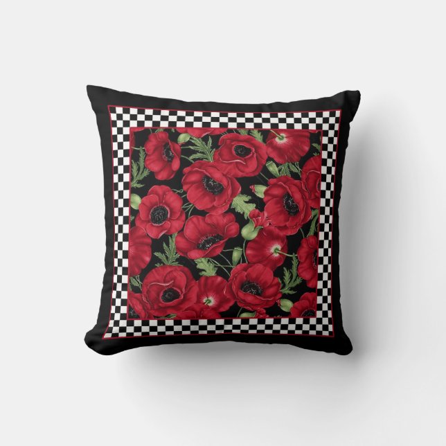 Almohada de amapola con Jester Check (Anverso)