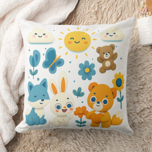 Almohada de amigos del bosque caprichosos (Manta)