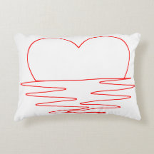 Almohada de Amor Besada por el Sol – Corazón Rojo