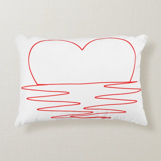 Almohada de Amor Besada por el Sol – Corazón Rojo  (Anverso)