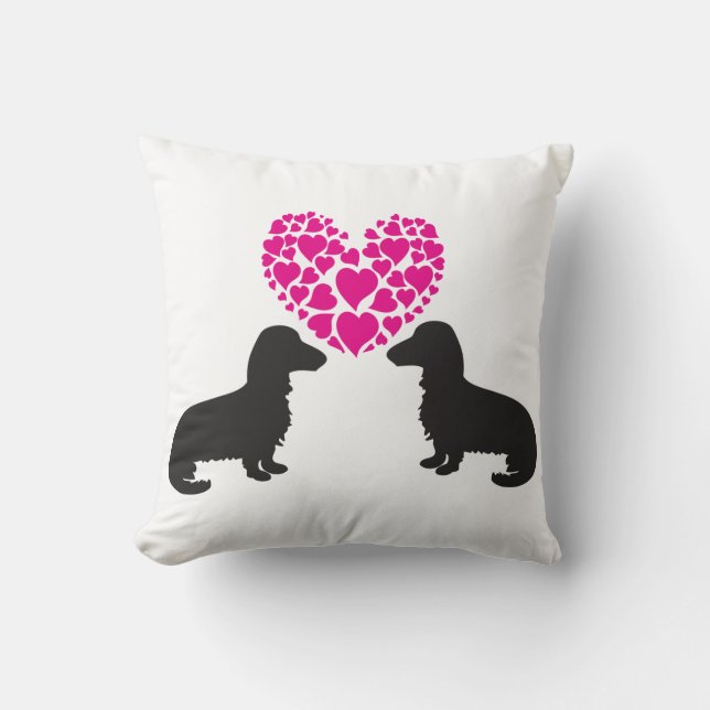 Almohada de amor de Dachshund (Anverso)