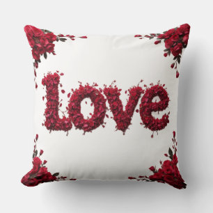 Almohada de amor de rosa roja Regalo romántico del