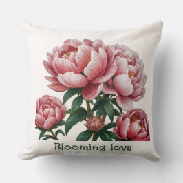 Almohada de amor florecido negra y blanca de 2 lad