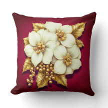 Almohada de aniversario de flores de invierno