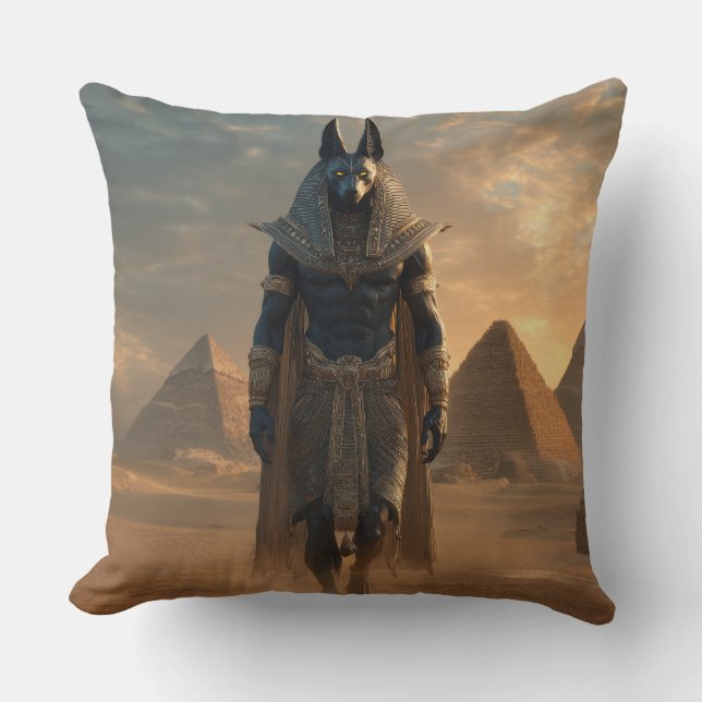Almohada de Anubis – Arte de Pared de Mitología Eg (Anverso)