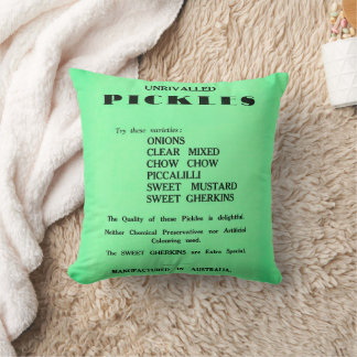 Almohada de anuncio vintage de Pickles sin rival