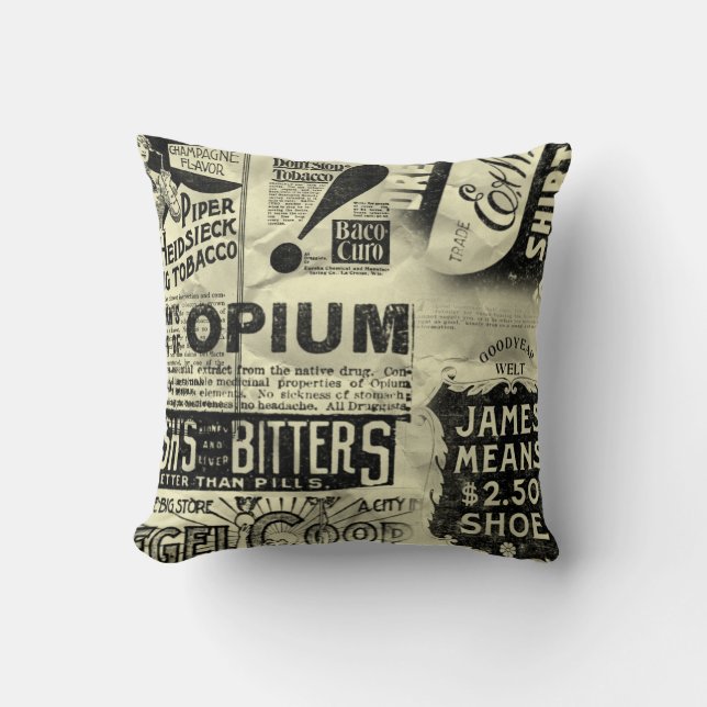 Almohada de Anuncios Antiguos (Anverso)