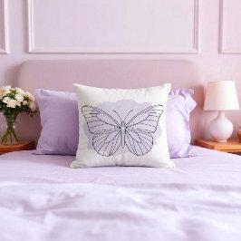 Almohada de aquarela de mariposa lavanda minimalis
