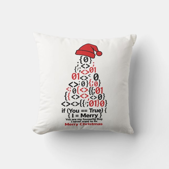 Almohada de árbol de Navidad de codificación - Reg (Anverso)