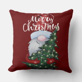 Almohada de árbol de navidad de gnomo festivo lind