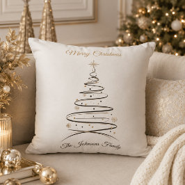 Almohada de árbol de Navidad minimalista elegante