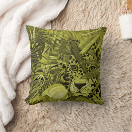 Almohada de arbusto de leopardo de oliva