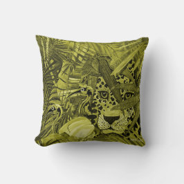 Almohada de arbusto de leopardo de oliva