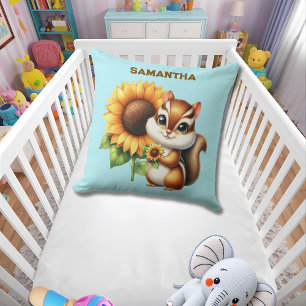  Almohada de ardilla de otoño con nombre personali