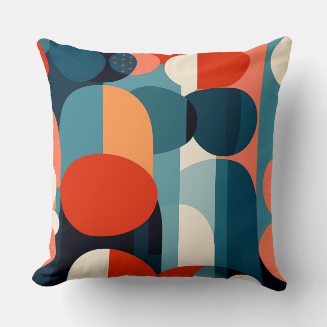 Almohada de Arquitectura Retro Bauhaus (Anverso)