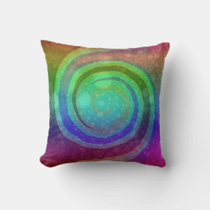 Almohada de Arte Abstracto de Remolino de Arcoíris