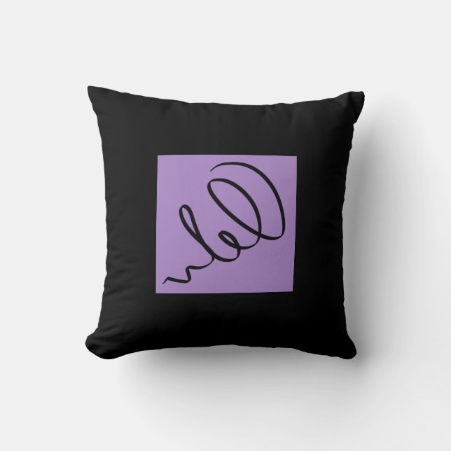 Almohada de Arte Abstracto Minimalista Línea Negra (Anverso)
