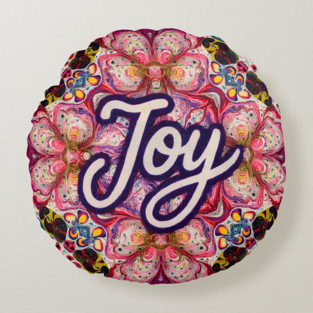 Almohada de arte Bright Kaleidoscope – Edición Joy (Anverso)