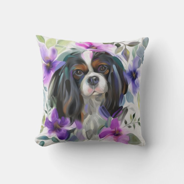 almohada de arte canino tricolor (Anverso)