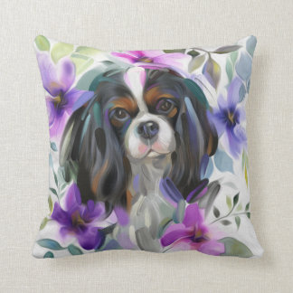 almohada de arte canino tricolor