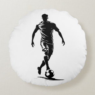 Almohada de arte con silueta de jugador de fútbol 