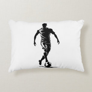 Almohada de arte con silueta de jugador de fútbol