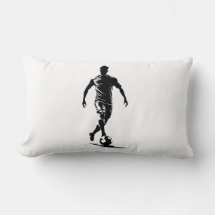 Almohada de arte con silueta de jugador de fútbol