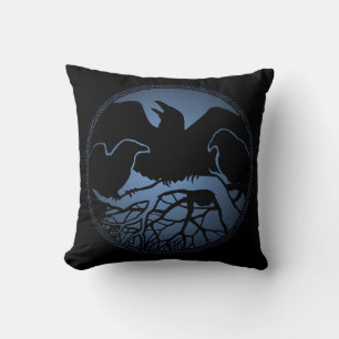 Almohada de Arte Cuervo Animal Espíritu Nativo Alm