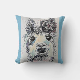 Almohada de arte de acuarela de linda Alpacca llam