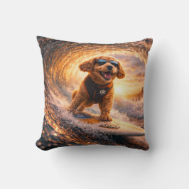 Almohada de arte de Cockapoo Surf | Regalo genial 