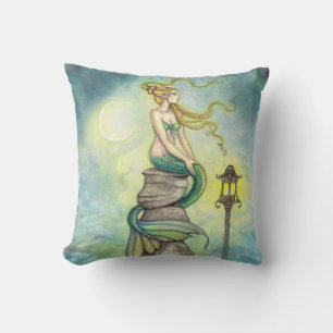 Almohada de Arte de Fantasía de Sirena Mística
