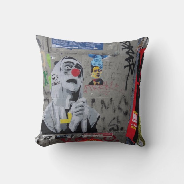 almohada de arte de graffiti urbano. Muro de Berlí (Anverso)