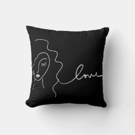 Almohada de Arte de Línea Minimalista – Rostro Abs