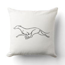 Almohada de arte de línea única de galgo gris mode