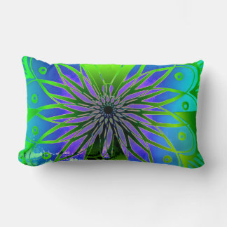 Almohada de arte de mariposa Aqua