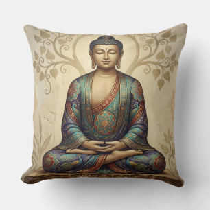 Almohada de arte de meditación de Gautam Buddh - D